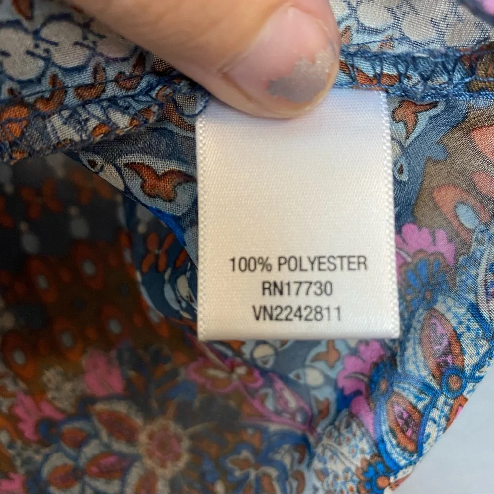 XHILARATION SHEER PATTERNED TOP - Picture 5 of 6